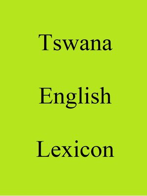 cover image of Tswana English Lexicon